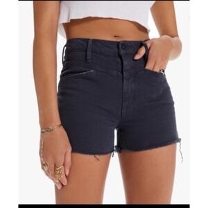 Mother Superior Dazzler Front Yoke Short Fray in Faded Blk Denim Shorts size 30